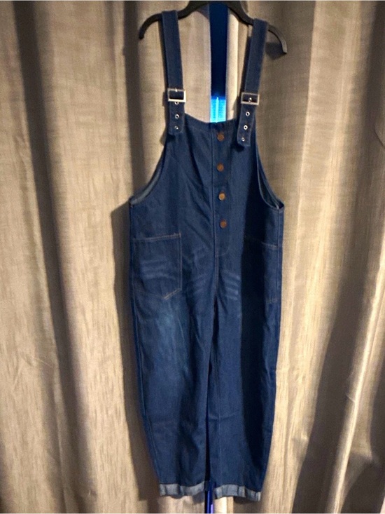 Denim - Women’s  Dark Blue Denim Overalls - Casual Workwear